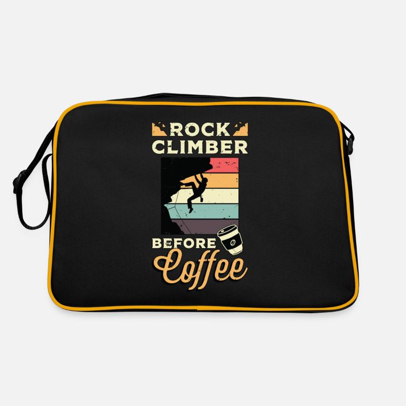 Rock Climber Before Coffee Climbing Coffee Lover Retro Tasche
