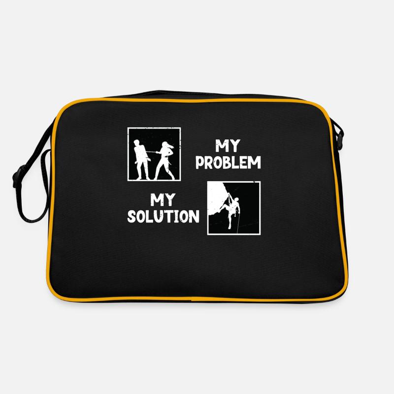 Rock Climber My Problem My Solution Pictogram Dad Retro Tasche