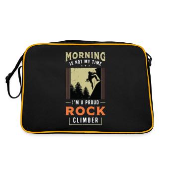 Rock Climber Morning Is Not My Time Mountaineering - Retro Bag - black/gold - Back