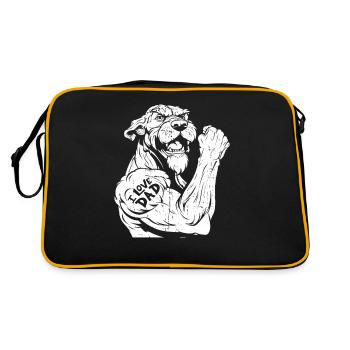 Irish Wolfhound Biceps Tattoo J’aime papa - Sac Retro - noir/or - Dos