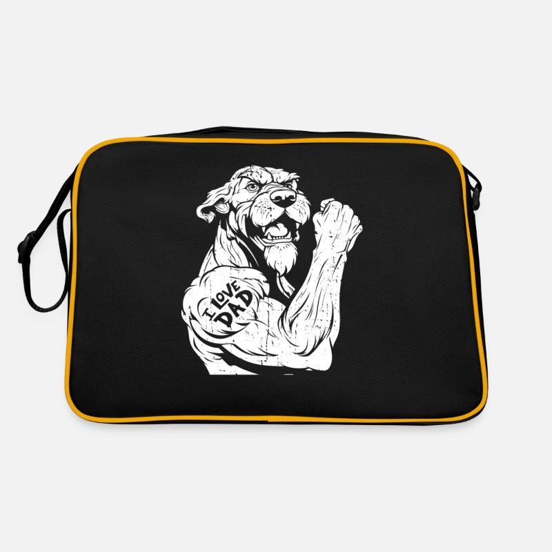 Irish Wolfhound Biceps Tattoo J’aime papa Sac Retro