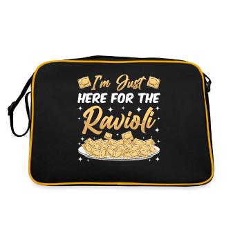 Funny Italian Ravioli Pasta - Retro Bag - black/gold - Back