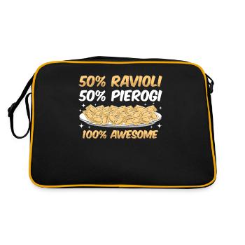 Funny Italian Ravioli Pasta - Retro Bag - black/gold - Back