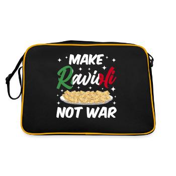 Funny Italian Ravioli Pasta - Retro Bag - black/gold - Back