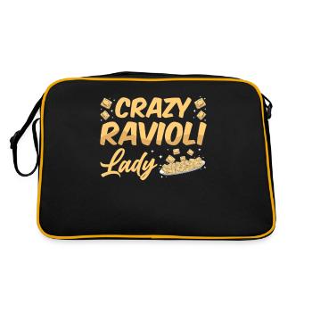 Funny Italian Ravioli Pasta - Retro Bag - black/gold - Back