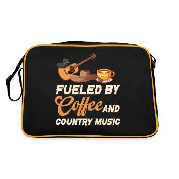 Powered by coffee and country music - Retro Bag - black/gold - Back