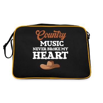 Country-musik Never Broke My Heart - Retro Tasche - Schwarz/Gold - Hinten