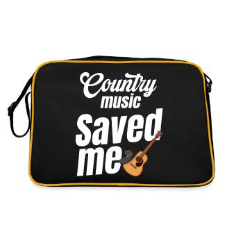 Country-musik Hat Mich Gerettet Liebhaber - Retro Tasche - Schwarz/Gold - Hinten