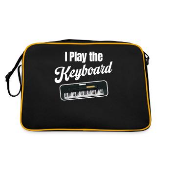 Ich Spiele Den Keyboardwalzer, Keyboarder, - Retro Tasche - Schwarz/Gold - Hinten
