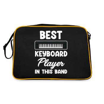 Bester Keyboarder In Dieser Band - Retro Tasche - Schwarz/Gold - Hinten