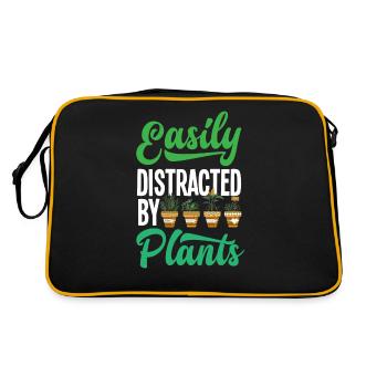 Gärtnerin Gärtner Garten Hobbygärtner Pflanzen - Retro Tasche - Schwarz/Gold - Hinten