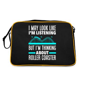Achterbahn Holzachterbahn Vergnügungspark - Retro Tasche - Schwarz/Gold - Hinten