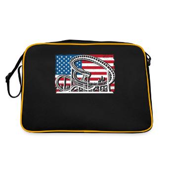Achterbahn USA - Retro Tasche - Schwarz/Gold - Hinten
