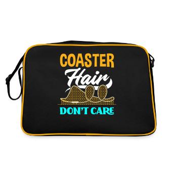 Achterbahn Haare Lustiges Achterbahn - Retro Tasche - Schwarz/Gold - Hinten