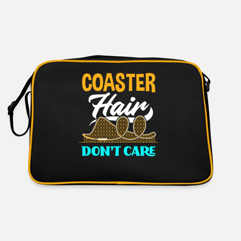 Achterbahn Haare Lustiges Achterbahn - Retro Tasche - Schwarz/Gold