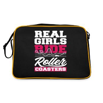 Achterbahn Echte Mädchen Fahren Achterbahn - Retro Tasche - Schwarz/Gold - Hinten