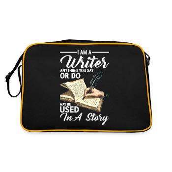 Anything You Say Or Do May Be Used In A Story 36 - Retro Tasche - Schwarz/Gold - Hinten