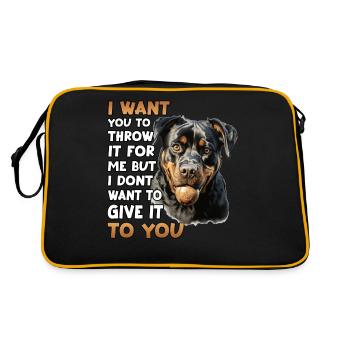 Porte-chien Rottweiler T pour les propriétaires - Sac Retro - noir/or - Dos