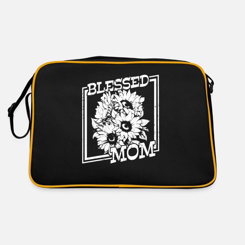 Sonnenblumen Mama Mutter Maman tournesol - Sac Retro - noir/or