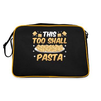 Funny Italian Ravioli Pasta - Retro Bag - black/gold - Back
