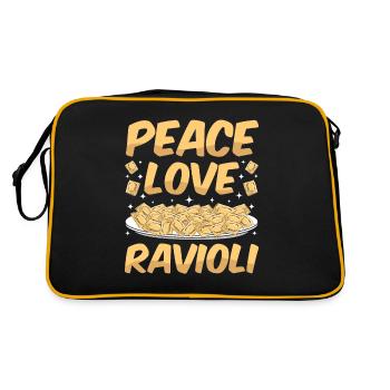 Funny Italian Ravioli Pasta - Retro Bag - black/gold - Back