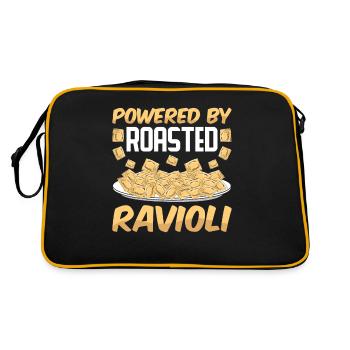 Funny Italian Ravioli Pasta - Retro Bag - black/gold - Back