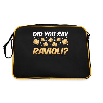 Funny Italian Ravioli Pasta - Retro Bag - black/gold - Back