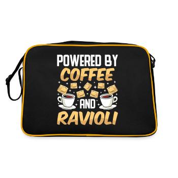 Funny Italian Ravioli Pasta - Retro Bag - black/gold - Back