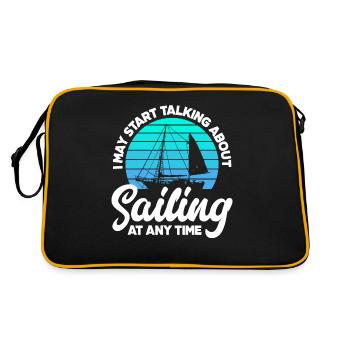 Sailors, Sailing, Passion, Hobby, Sportsmen - Retro Bag - black/gold - Back