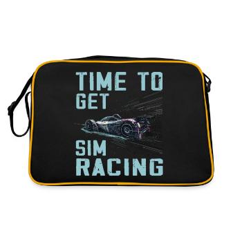 „zeit Für Sim Racing“ Sim Racer - Retro Tasche - Schwarz/Gold - Hinten