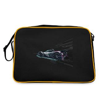 „zeit Für Sim Racing“ Sim Racer - Retro Tasche - Schwarz/Gold - Hinten
