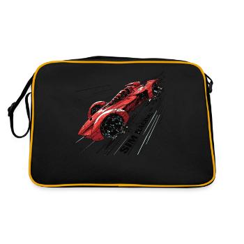 „zeit Für Sim Racing“ Sim Racer - Retro Tasche - Schwarz/Gold - Hinten