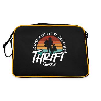 Thrift Shopper Morning Is Not My Time I'm Thrifter - Retro Bag - black/gold - Back
