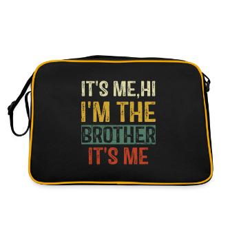 Ich bin's Hallo Ich bin der Bruder Ich bin's Vintage Lustig - Retro Tasche - Schwarz/Gold - Hinten
