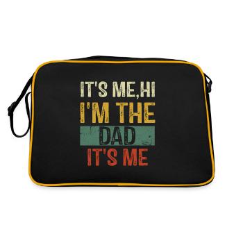 Ich bin's Hallo Ich bin der Vater Ich bin Vintage Lustig - Retro Tasche - Schwarz/Gold - Hinten
