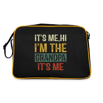 Ich bin's Hallo Ich bin der Opa Ich bin Vintage Lustig - Retro Tasche - Schwarz/Gold - Hinten
