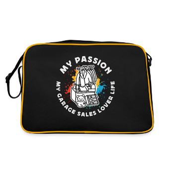 Garage Sales Lover My Passion My Bargain Hunter - Retro Bag - black/gold - Back