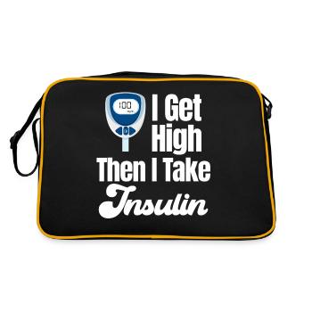Je me défonce, puis je prends de l’insuline de manière plus amusante - Sac Retro - noir/or - Dos