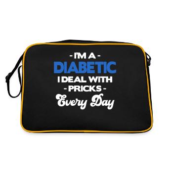 Je suis diabétique, je dois y faire face tous les jours. - Sac Retro - noir/or - Dos