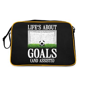 Life's About Goals (And Assists) 6 - Retro Tasche - Schwarz/Gold - Hinten