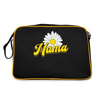 Gänseblume Mama Daisy Mom - Retro Tasche - Schwarz/Gold - Hinten
