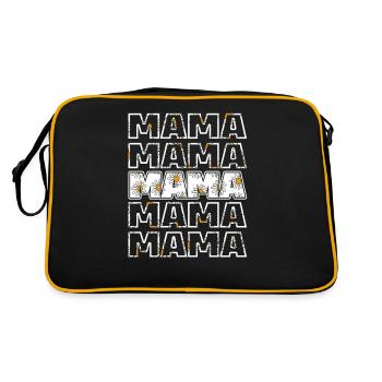 Gänseblume Mama Daisy Mom - Retro Tasche - Schwarz/Gold - Hinten