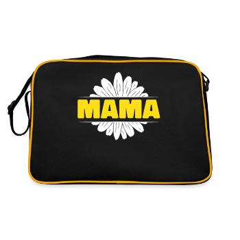 Gänseblume Mama Daisy Mom - Retro Tasche - Schwarz/Gold - Hinten