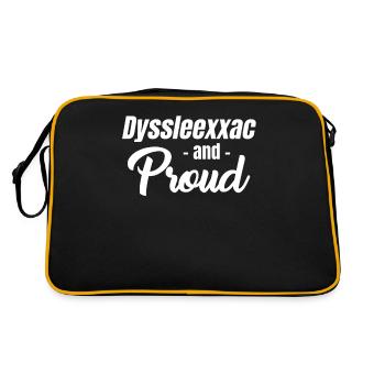 Dyssleexxac and proudly funny dyslexia - Retro Bag - black/gold - Back