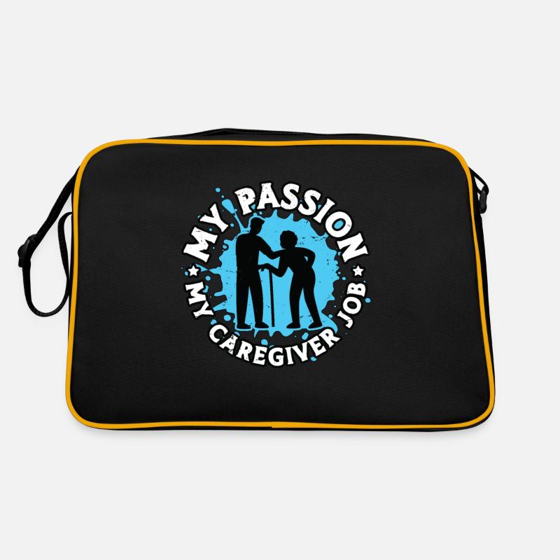 Proche aidant Ma passion Mon travail d’aidant Proche aidant - Sac Retro - noir/or
