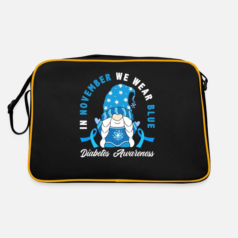 T1D Diabetes Type 1 Diabetic Gift - Retro Bag - black/gold