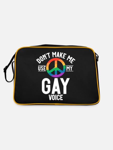 Gay Gifts - Retro Tasche - Schwarz/Gold - Hinten
