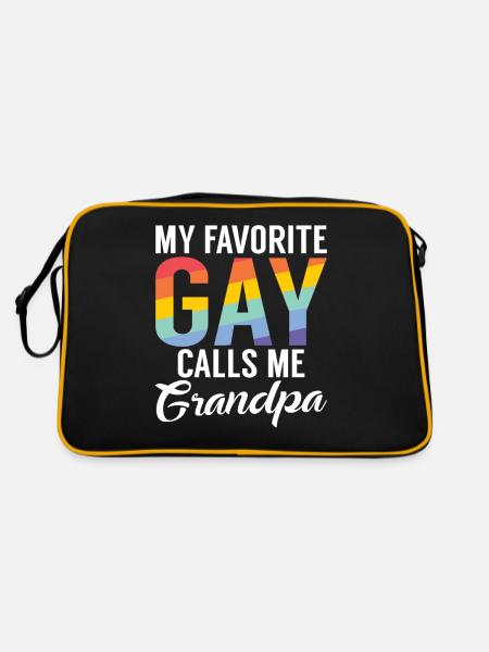 Gay Gifts - Retro Tasche - Schwarz/Gold - Hinten