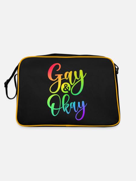 Gay Gifts - Retro Tasche - Schwarz/Gold - Hinten