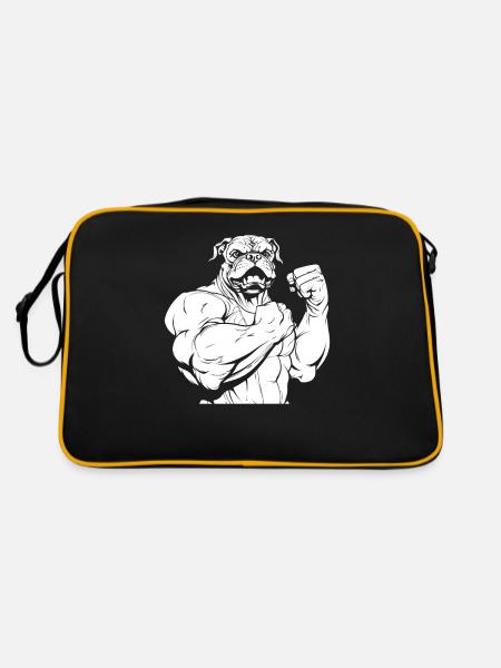 Fitness Bulldog - Retro Bag - black/gold - Back
